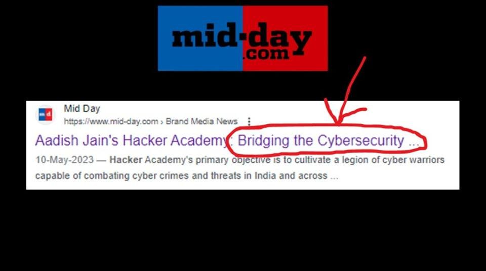 Mid-Day feature on Hacker Academy